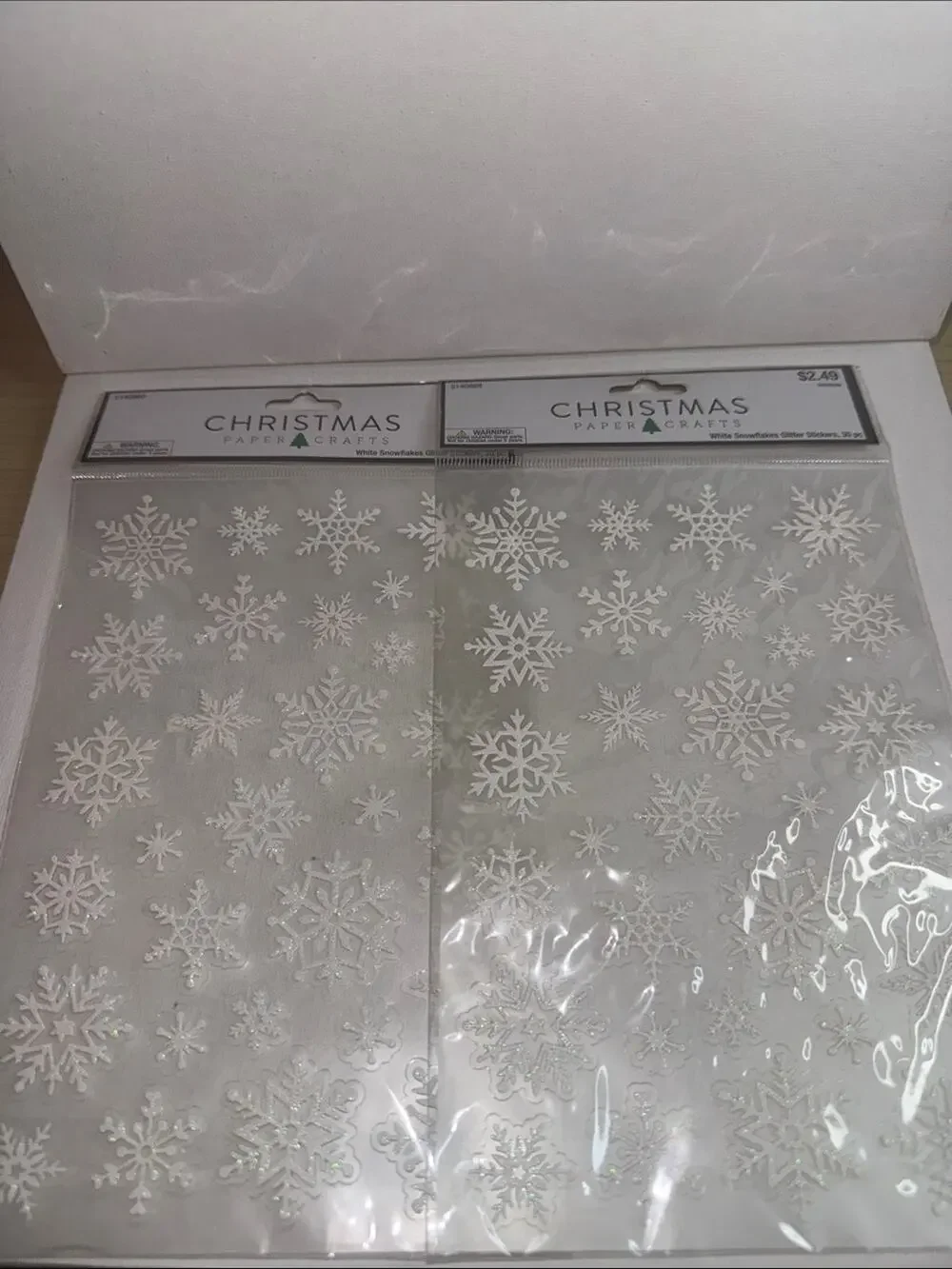 Hobby Lobby White Snowflake Sticker Sheets